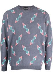 Giorgio Armani geometric-print drop-shoulder jumper - Grigio