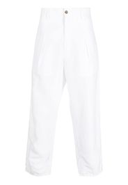 Giorgio Armani pleat-detail cropped trousers - Bianco