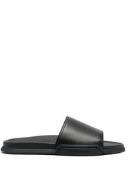 Giorgio Armani debossed-logo leather slides - Nero