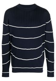 Giorgio Armani striped ribbed-knit jumper - Blu