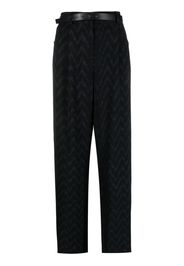 Giorgio Armani Pantaloni a gamba ampia con stampa chevron - Nero