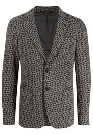 Giorgio Armani houndstooth-pattern single-breasted blazer - Grigio