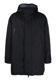 Giorgio Armani logo-embroidered padded coat - Blu