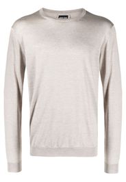 Giorgio Armani crew-neck silk-cotton jumper - Grigio