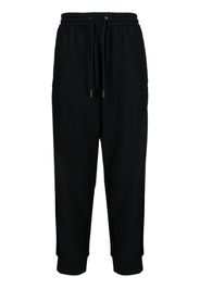 Giorgio Armani logo-embroidered tapered track pants - Nero