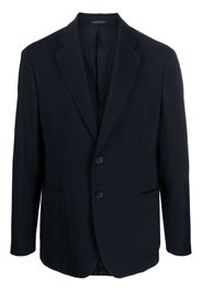 Giorgio Armani micro-canneté effect notched-lapel blazer - Blu