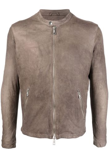 Giorgio Brato zip-up leather jacket - Grigio