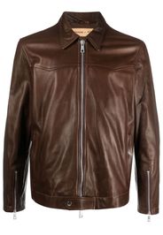 Giorgio Brato zip-up leather jacket - Marrone