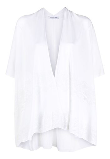 Giorgio Grati lace-trim cardigan - Bianco