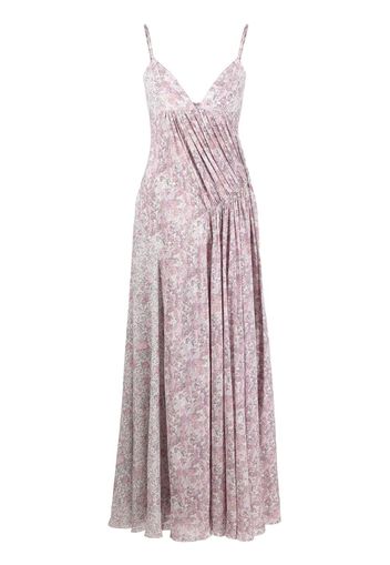 Giovanni Bedin floral-print pleat-detail long dress - Rosa