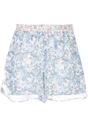 Giovanni Bedin floral-print silk shorts - Blu