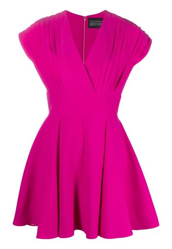 Giovanni Bedin pleat-shoulder flared mini dress - Rosa