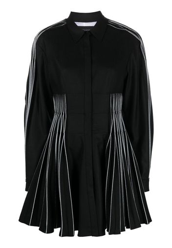 Giovanni Bedin contrast-stitch pleated mini dress - Nero