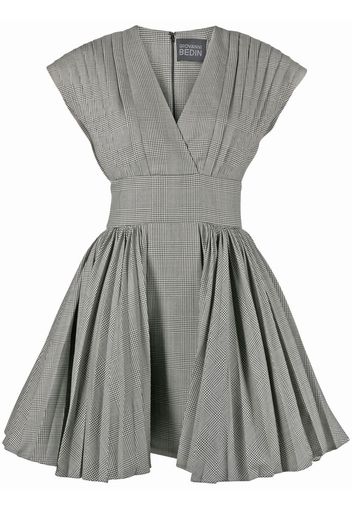 Giovanni Bedin checked pleated minidress - Grigio