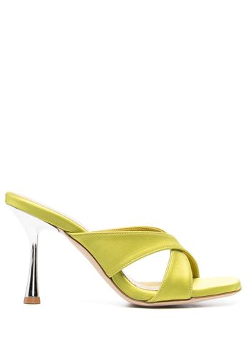 GIULIANO GALIANO 100mm Edina satin-leather mules - Verde