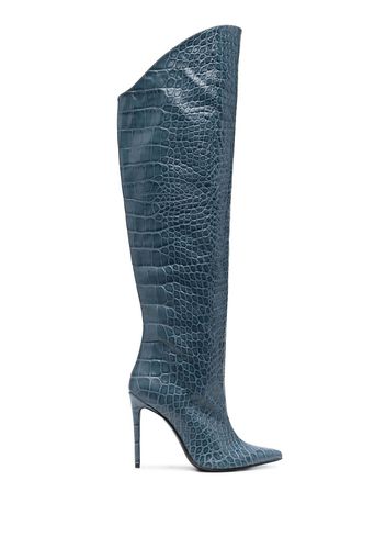 Giuliano Galiano crocodile-effect 110mm boots - Blu