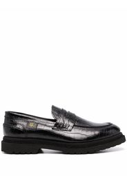 Giuliano Galiano crocodile effect penny loafers - Nero