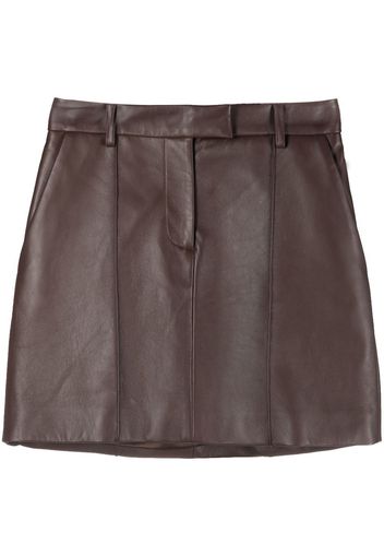 Giuseppe Di Morabito high-waisted leather mini skirt - Marrone