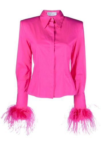 Giuseppe Di Morabito feather-trim detail shirt - Rosa