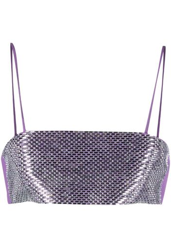 Giuseppe Di Morabito crystal-embellished cropped top - Viola