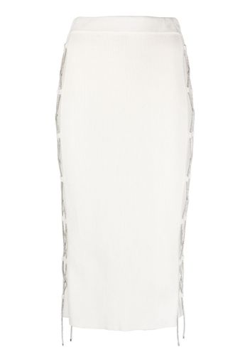 Giuseppe Di Morabito lace-up detailing knitted skirt - Bianco