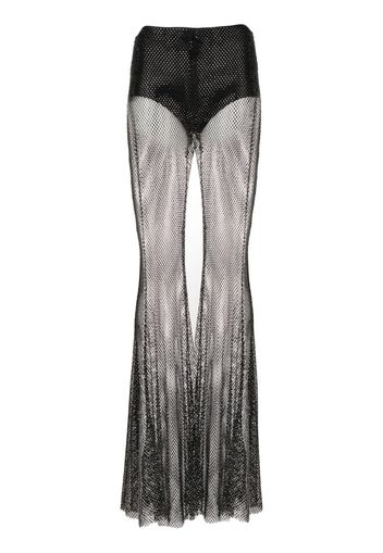 Giuseppe Di Morabito fishnet palazzo trousers - Nero