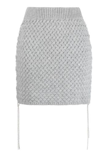 Giuseppe Di Morabito woven-knit lace-up miniskirt - Grigio