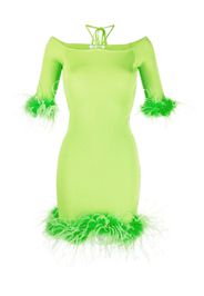 Giuseppe Di Morabito feather-trim minidress - Verde