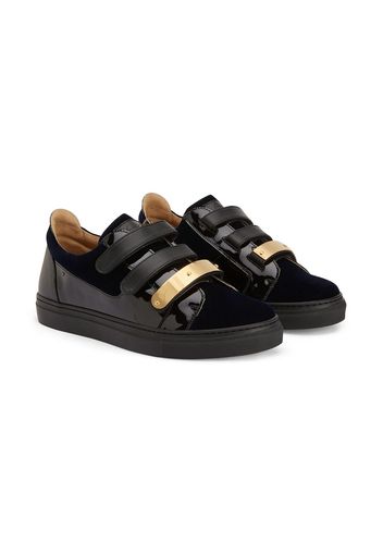 Giuseppe Junior TEEN Jody Jr velvet-panel sneakers - Blu