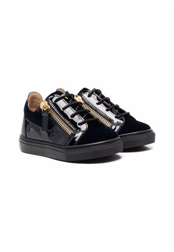 Giuseppe Junior zip-up glossy sneakers - Blu