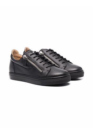 Giuseppe Junior zip-up flatform sneakers - Nero