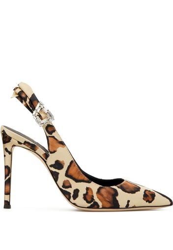 bejewelled buckle leopard pumps