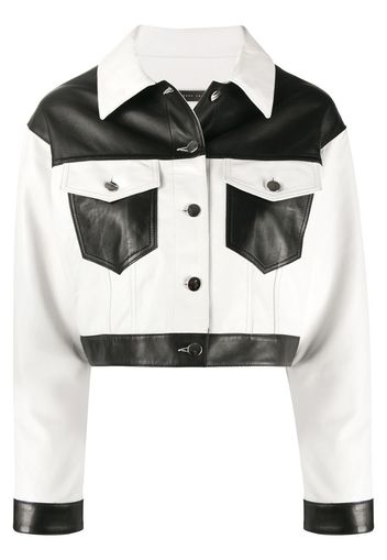 cropped colour block jacket