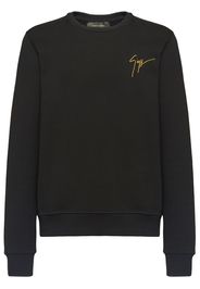 embroidered logo crew neck sweatshirt