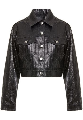 Giuseppe Zanotti Claudine python-effect leather jacket - Nero