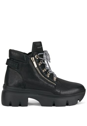 chunky sole lace-up boots