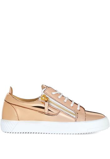 metallic zipped sneakers