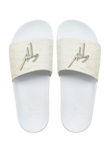 Brett koi-print leather sliders