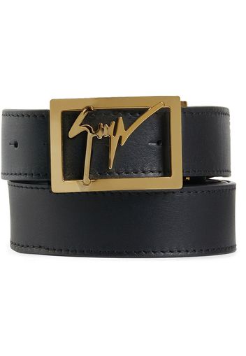 Giuseppe Zanotti logo square buckle belt - Nero