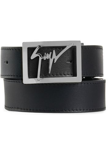 Giuseppe Zanotti square logo buckle belt - Nero