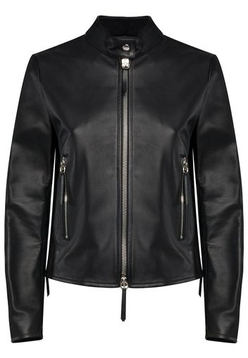 Giuseppe Zanotti leather zip-up jacket - Nero