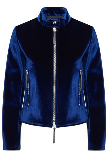 Giuseppe Zanotti velvet zip-up jacket - Blu