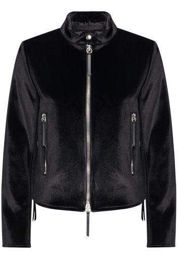 Giuseppe Zanotti velvet zip-up jacket - Nero