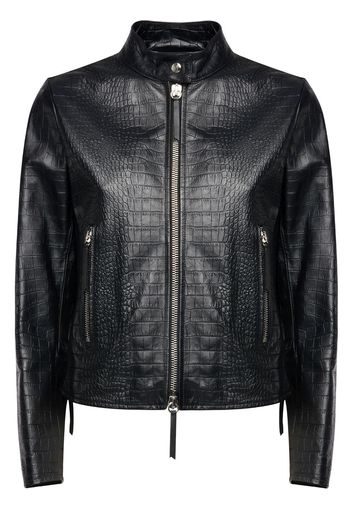 Giuseppe Zanotti embossed crocodile effect jacket - Nero