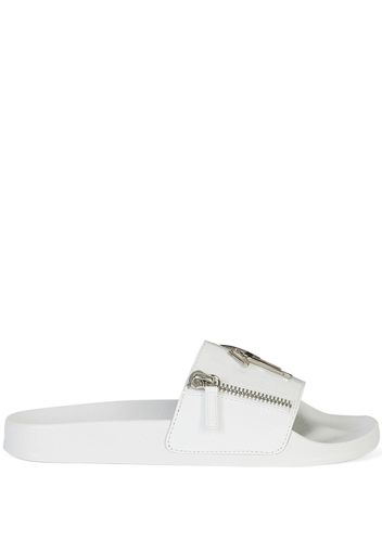 Giuseppe Zanotti Sandali slides Brett con zip - Bianco