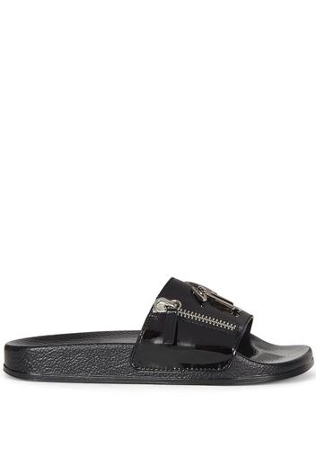 Giuseppe Zanotti Sandali slides Brett con zip - Nero