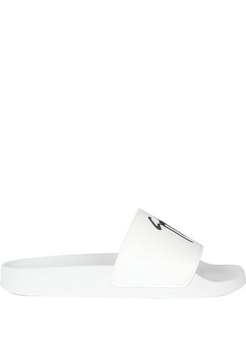 Giuseppe Zanotti Sandali slides con stampa Brett - Bianco