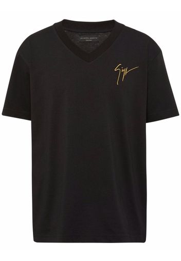 Giuseppe Zanotti embroidered logo T-shirt - Nero