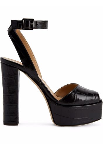 Giuseppe Zanotti Betty crocodile-effect platform sandals - Nero