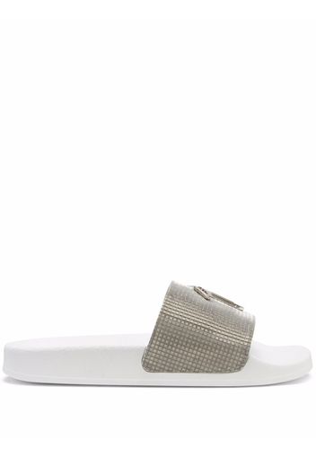 Giuseppe Zanotti Sandali slides Brett metallizzati - Argento